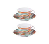 Coffret de 2 petits déjeuners Alizée 35 cl - - Multicolore - Porcelaine