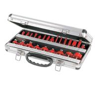 Coffret de 24 fraises à défoncer 1/4" pour défonceuse - valise métal