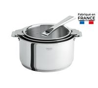 Coffret de 3 Casseroles 16 à 20 cm avec 1 Poignée Inox CASTELINE AMOVIBLE