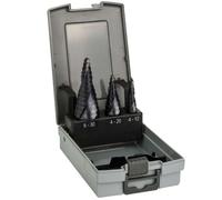 Coffret de 3 Fraises étagées Bosch Pro 2608588069 HSS-AlTiN queue 3 pans - Ø 4-12 / 4-20 / 6-30mm