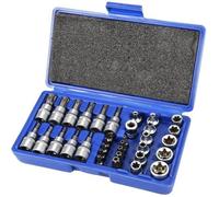 Coffret de 34 Jeu Coffret Douille Torx I Jeu d'Écrous E4-E20 I Jeu Douille Torx T10-T60 I Inserts de ouille