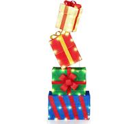 Coffret de 4 boîtes cadeaux de Noël à LED multicolores, pour intérieur/extérieur