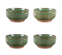 Coffret de 4 coupelles Jaspe 12 cm vert
