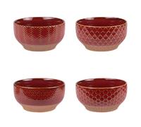 Coffret de 4 coupelles Jaspe Rouge 12 cm
