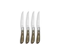 Amefa Coffret de 4 couteaux steak Achille - manche Bois de Pakka 11 cm