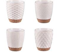 Coffret de 4 gobelets Jaspe beige 20 cl - Table Passion - Crème / Ivoire - Grès BEIGE G
