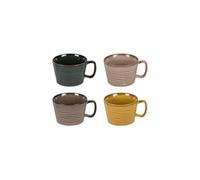 Coffret de 4 mugs bas Kili 40 cl - - Multicolore - Porcelaine
