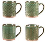 Coffret de 4 mugs Jaspe 35 cl vert - Table Passion - Vert - Grès Vert G