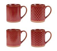 Coffret de 4 mugs Jaspe Rouge 35 cl