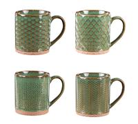 JASPE Coffret Mugs Porcelaine Vert TABLE PASSION 30cl - Les 4