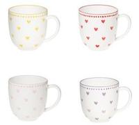 Coffret de 4 mugs Love 9,6 cm - Table Passion - Blanc - Porcelaine Multicolore
