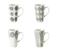 Coffret de 4 mugs Palawan 29 cl - Table Passion - Blanc - Porcelaine Blanc G
