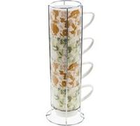 Coffret de 4 tasses déjeuner Isana - Amadeus - Blanc - Porcelaine Blanc