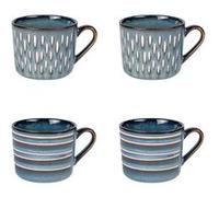 Coffret de 4 tasses Helsinki bleu 18 cl - Table Passion - Bleu - Grès BLEU G
