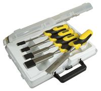 Coffret de 5 ciseaux à bois manche bi-matière - STANLEY - 2-16-888