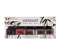 Coffret De 5 Flacons Encre Sennelier 30ml Couleurs Terracotta