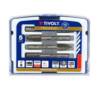 Coffret de 5 fraises limes rotatives carbure Ø 8 mm Tivoly Technic denture normale avec brise copeaux queue Ø 6 mm
