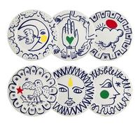 Coffret de 6 assiettes de table plates assorties L'Archipel Sentimental par Jean