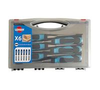 LEMAN - Coffret de 6 ciseaux à bois 780.500.06 - manche bi-matière Ø 6-30 mm