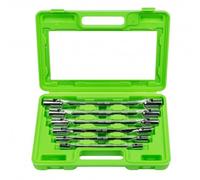 Coffret de 6 clés à douille articulées 12 pans de 8x9 à 18x19 mm en acier carbon