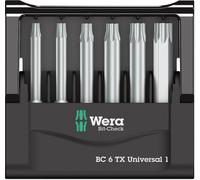 Coffret de 6 embouts Torx Bit-Check 6 TX universels 1 Wera