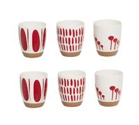 Coffret de 6 gobelets Mikonos rouge 10 cl