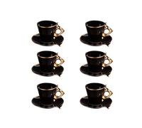Table Passion – Coffret de 6 tasses à café avec sous-tasses Libra – Porcelaine Noir