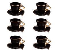 Coffret de 6 tasses à café avec sous tasses Libra - Table Passion