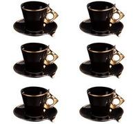 Table Passion – Coffret de 6 tasses à café avec sous-tasses Libra – Porcelaine Noir
