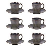 Table Passion - Coffret de 6 tasses à café avec sous tasses Liv bleu 9 cl