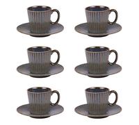 Coffret de 6 tasses à café avec sous tasses Liv bleu 9 cl - Table Passion