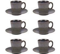 Coffret de 6 tasses à café avec sous tasses Liv bleu 9 cl - Table Passion - Bleu - Porcelaine Bleu G