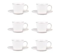 Coffret de 6 tasses à café avec sous tasses Pure 9 cl
