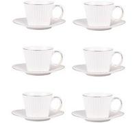 Coffret de 6 tasses à café avec sous tasses Pure 9 cl - Table Passion - Blanc - Porcelaine Blanc G