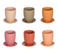 Coffret de 6 tasses et sous tasses Agra - Table Passion - Multicolore - Grès Multicolore G