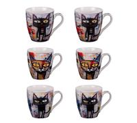 Table Passion – Coffret de 6 tasses Street Cat 23 cl – Porcelaine multicolore