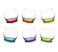 Coffret de 6 verres mini Culbuto 6 vec fonds colorés assortis - Table Passion