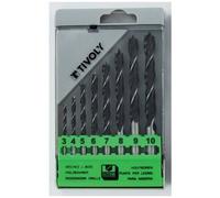 Coffret de 8 forets bois - 3 pointes - Ø 3 à 10 mm TIVOLY
