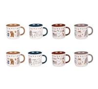 Table Passion – Coffret de 8 tasses Chat 11 cl – Porcelaine Blanc G