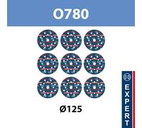 Bosch Disques abrasifs EXPERT O780 125 mm, 9 pièces (3×G80, 3×G120, 3×G180)