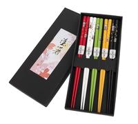 COFFRET DE BAGUETTES MANEKI NEKO - Le Porte Bonheur Japonais | 5 Paires Colorées Chat Porte-Bonheur Japonais - Chopsticks - Sushi, Ramen, Nouilles & Riz - Cadeau Cuisine Asiatique Chinoise
