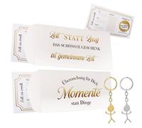 Coffret de bons cadeaux comprenant 2 porte-clés, format A6