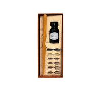 Brause Petit coffret de calligraphie – porte-plume bois, 6 plumes, encre Jacques Herbin 15 ml