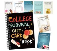 Coffret de cartes-cadeaux de survie universitaire 2026, cadeau de fin d'études, organisateur de brochure survivaliste, boîte à souvenirs pour diplômé, porte-cash pour départ du lycée ou universitaire