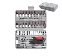 Coffret de Clés à Cliquet Queue hexagonale 6,35 mm, outils à main en acier | 40 pièces d'de vissage à cliquet métrique Pour construction maison meuble électroménager voiture vélo moto