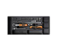 Coffret de clés à douilles articulées BETA T91 + plateau thermoformé (25 pièces) - 024240091