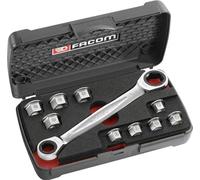 Coffret de Clés Polygonales à Cliquets FACOM 464.J1APB, 11 en 1, 9 Bagues, Boîtier de Rangement