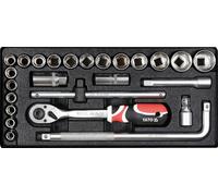 Coffret de cliquets 1|2 pouces 25 pièces YT-12671