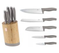 Coffret de Couteaux Berlinger Haus BH-2756 en Bloc en Bambou Taupe