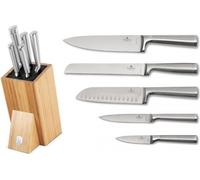 Coffret de Couteaux Berlinger Haus BH-2805 avec Bloc en Bambou Noir/Argent